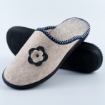 Bambosze damskie z kwiatkiem Naturfeet PBK4GR szare