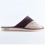 Kapcie damskie z kwiatowym zdobieniem Naturfeet PKC5PU beżowo-bordowe - zdjecie 4