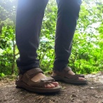 Klapki i sandały męskie Naturfeet SM1DBR brązowe - zdjecie 7