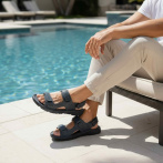 Klapki i sandały męskie Naturfeet SM1BL czarne - zdjecie 5