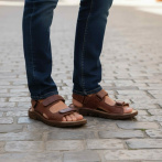 Klapki i sandały męskie Naturfeet SM1BR brązowe - zdjecie 6