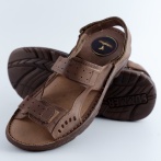 Klapki i sandały męskie Naturfeet SM1DBR brązowe
