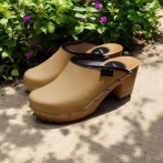 Drewniaki damskie na obcasie Naturfeet DH2PE brzoskwiniowe - zdjecie 6