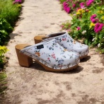 Drewniaki damskie w kwiaty Naturfeet DH5WH białe - zdjecie 7