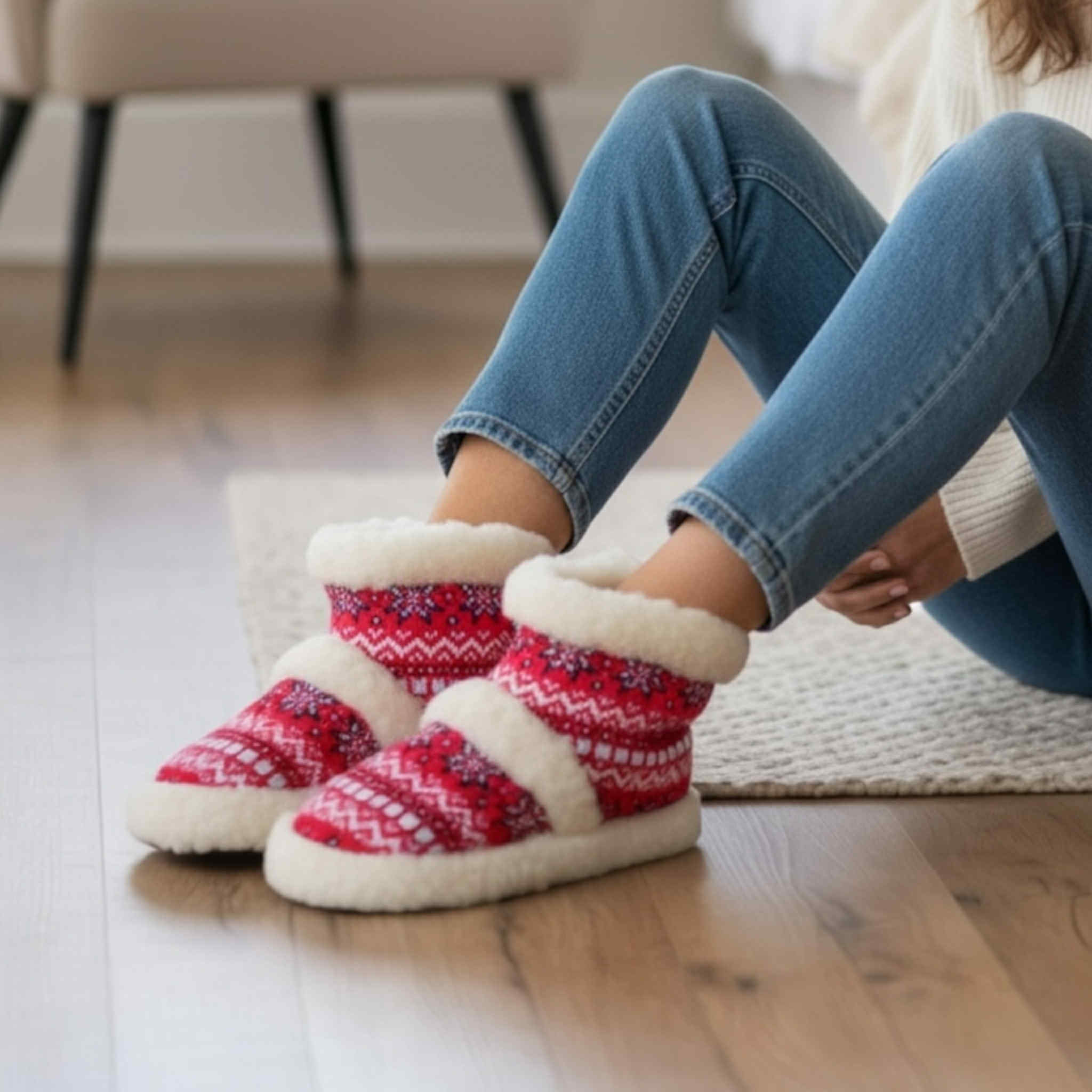 Bambosze damskie Naturfeet BK1RE czerwone - zdjecie 5