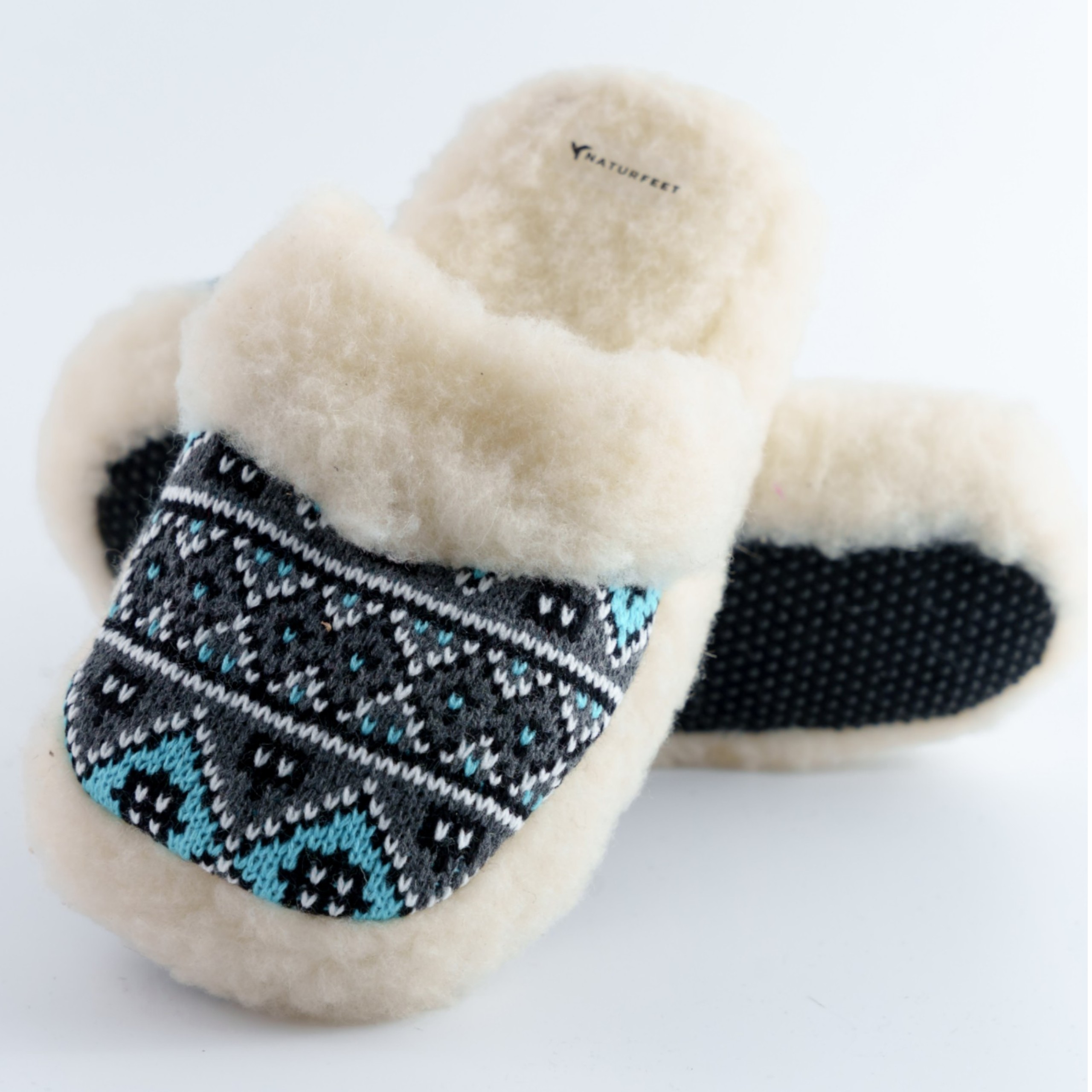 Bambosze damskie Naturfeet PBK1BL niebieskie