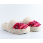 Wełniane kapcie damskie Naturfeet PBK1RE czerwone - zdjecie 3