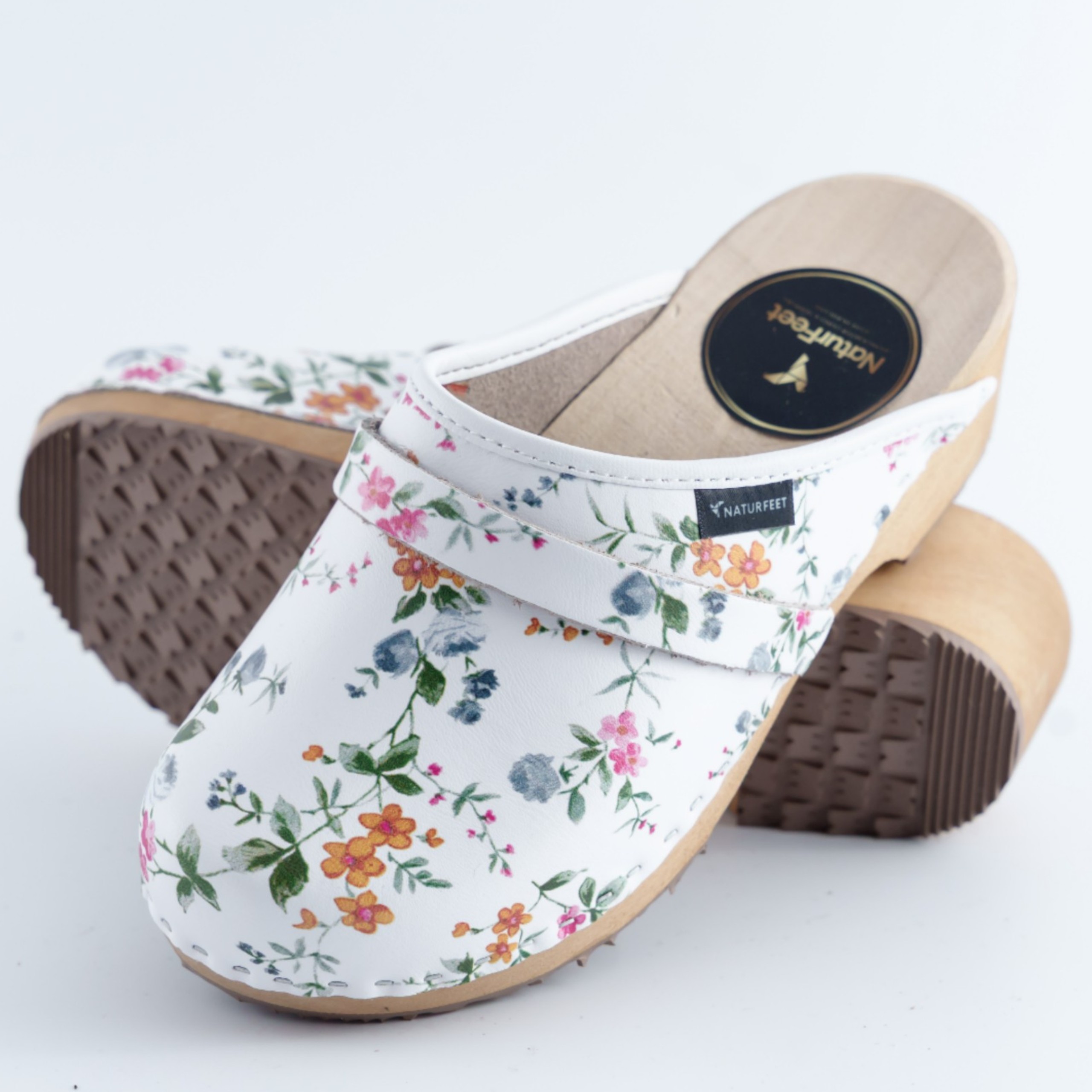 Drewniaki damskie Naturfeet DKC5WH białe