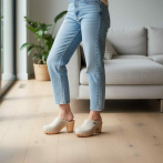 Drewniaki damskie na obcasie Naturfeet DH2BE beżowe - zdjecie 5