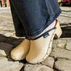 Drewniaki damskie na obcasie Naturfeet DH2PE brzoskwiniowe - zdjecie 7