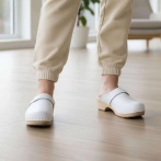 Chodaki damskie na drewnianym obcasie Naturfeet DKC2WH białe - zdjecie 5