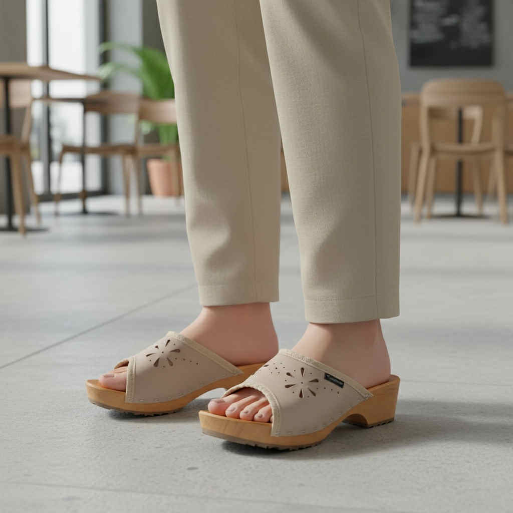 Drewniaki damskie Naturfeet DKO3BE beżowe - zdjecie 5