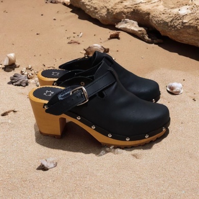 Damskie Chodaki Naturfeet DH8BL z Naturalnej Skóry Bydlęcej - Czarne - zdjecie 2