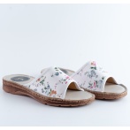 Klapki damskie z kwiatowym wzorem Naturfeet KKO5WH białe - zdjecie 3