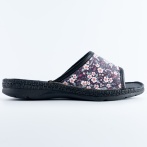Klapki damskie z kwiatowym wzorem Naturfeet KKO5BL czarne - zdjecie 3