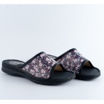 Klapki damskie z kwiatowym wzorem Naturfeet KKO5BL czarne - zdjecie 2