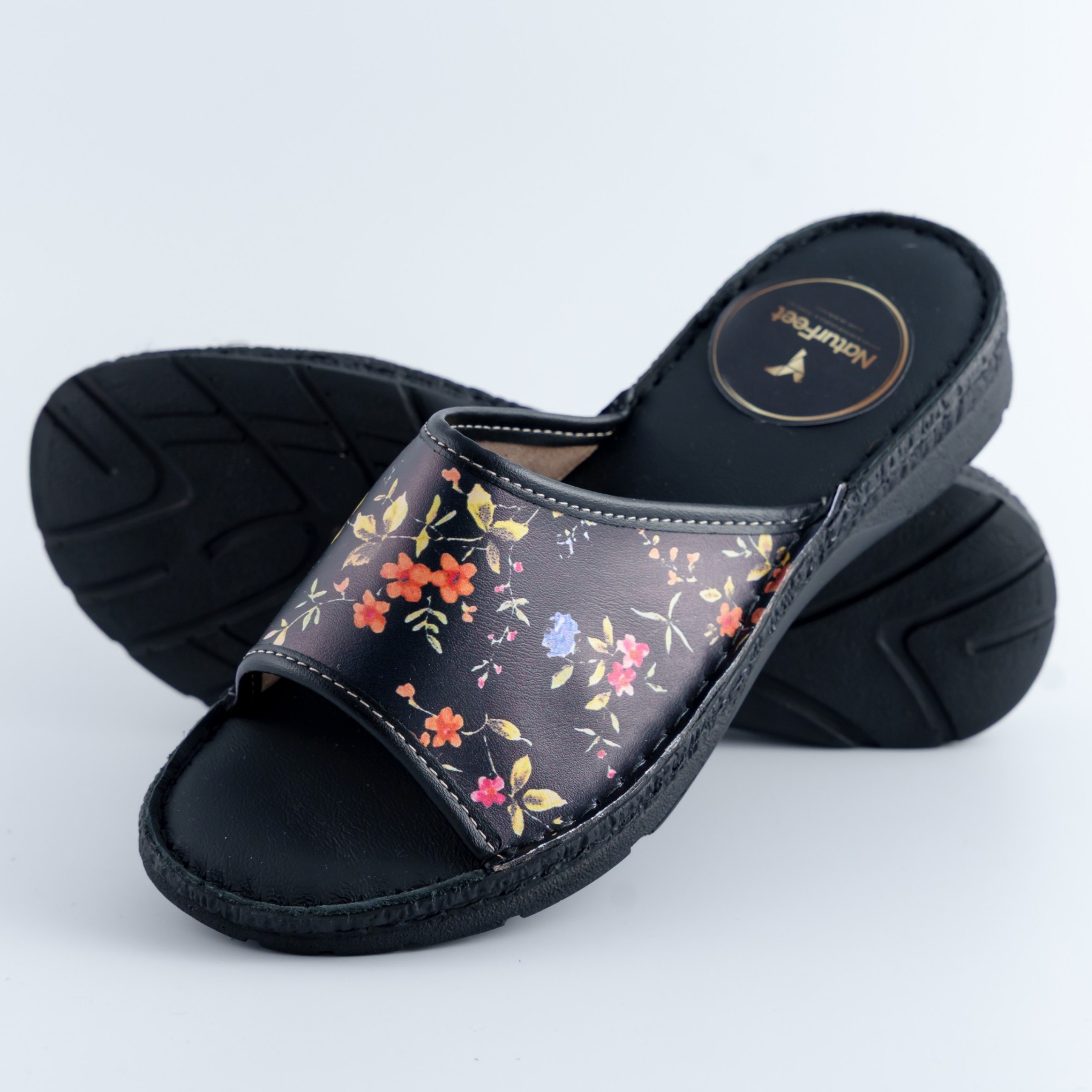 Klapki damskie z kwiatowym wzorem Naturfeet KKO5U