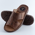 Klapki i sandały męskie Naturfeet KMO1DBR ciemnobrązowe