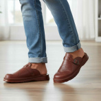 Klapki i sandały męskie Naturfeet KMC2BR brązowe - zdjecie 5