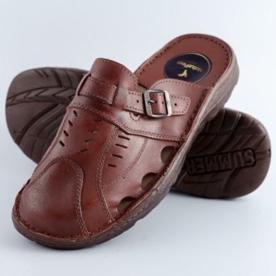 Klapki męskie z regulacją Naturfeet KMC5BR brązowe