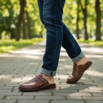 Skórzane Klapki Męskie Naturfeet KMC7BR z Zapięciem - Klasyka i Jakość - zdjecie 5