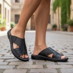 Klapki i sandały męskie Naturfeet KMO1BL czarne - zdjecie 6