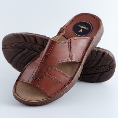 Klapki i sandały męskie Naturfeet KMO1BR brązowe