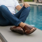 Klapki i sandały męskie Naturfeet KMO1BR brązowe - zdjecie 5