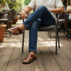 Klapki i sandały męskie Naturfeet KMO1BR brązowe - zdjecie 6