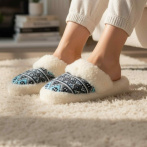 Bambosze damskie Naturfeet PBK1BL niebieskie - zdjecie 4