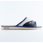 Kapcie damskie z haftem kwiatowym Naturfeet PKO5BL granatowo-kremowe - zdjecie 3