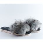 Kapcie damskie z futerkiem Naturfeet PKO6GR szare - zdjecie 2