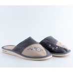 Kapcie damskie z kwiatowym zdobieniem Naturfeet PKC5GR beżowo-szare - zdjecie 3