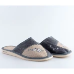 Kapcie damskie z kwiatowym zdobieniem Naturfeet PKC5GR beżowo-szare - zdjecie 3