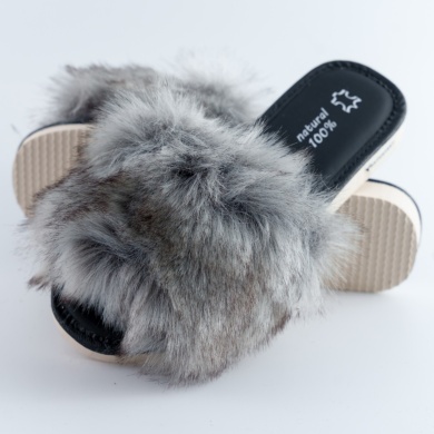 Kapcie damskie z futerkiem Naturfeet PKO6GR szare