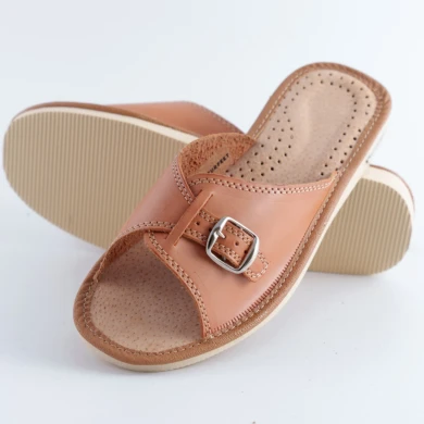 Kapcie damskie na wysokie podbicie Naturfeet PKO9 brązowe