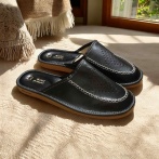 Kapcie męskie z perforacją Naturfeet PMC2BL czarne - zdjecie 6