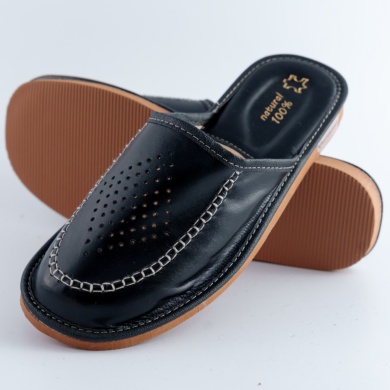 Kapcie męskie z perforacją Naturfeet PMC2BL czarne