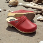 Chodaki damskie na drewnianym obcasie Naturfeet DKC2RE czerwone - zdjecie 7