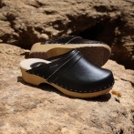 Chodaki damskie na drewnianym obcasie Naturfeet DKC2BL czarne - zdjecie 6