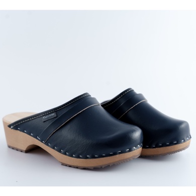 Chodaki damskie na drewnianym obcasie Naturfeet DKC2NA granatowe - zdjecie 2