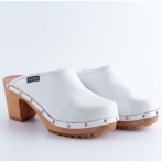 Drewniaki damskie na obcasie Naturfeet DH2WH białe - zdjecie 3