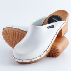 Drewniaki damskie na obcasie Naturfeet DH2WH białe