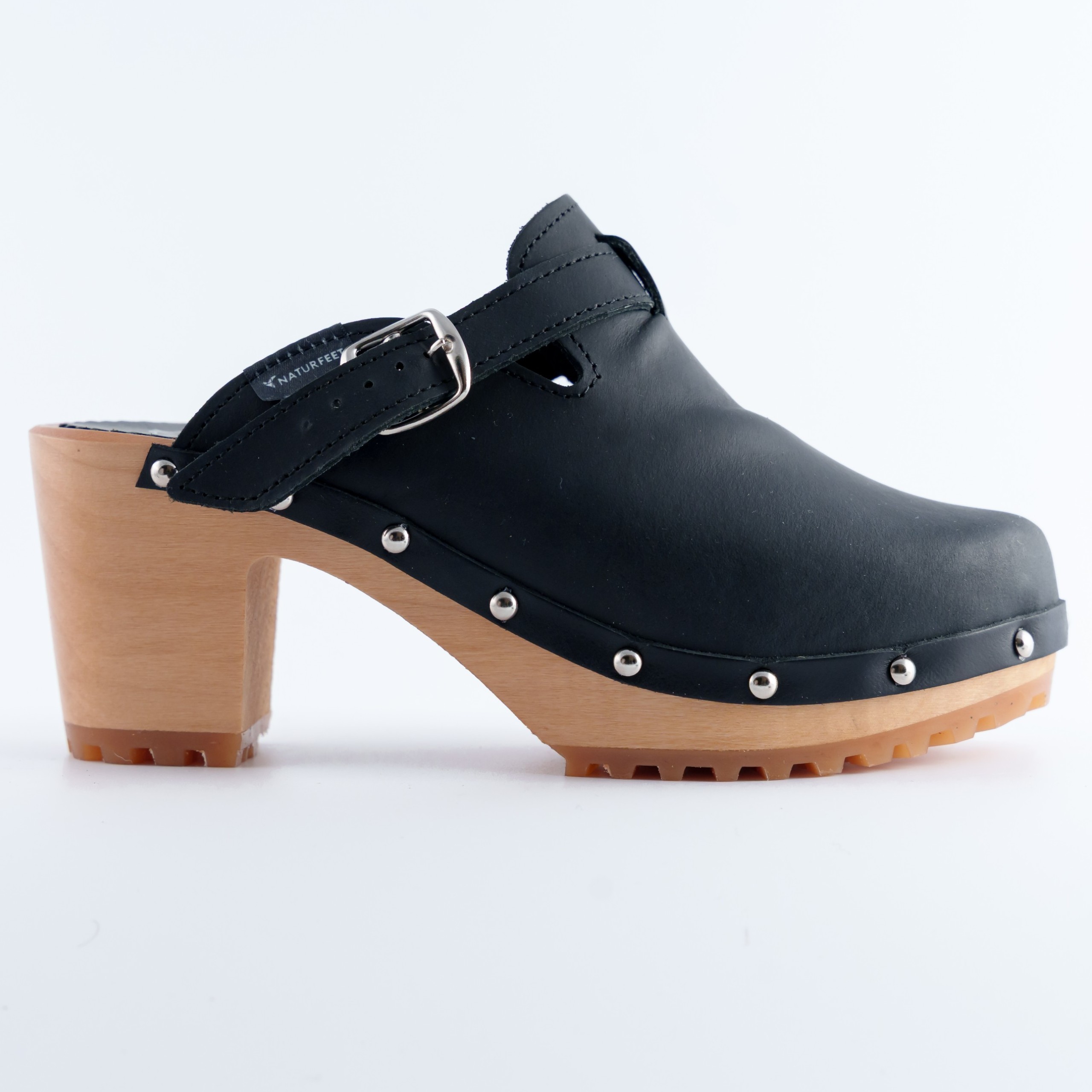 Damskie Chodaki Naturfeet DH8BL z Naturalnej Skóry Bydlęcej - Czarne - zdjecie 4