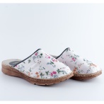 Klapki damskie z kwiatowym wzorem Naturfeet KKC5WH białe - zdjecie 3