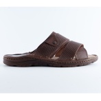 Ciemnobrązowe Klapki Męskie Naturfeet - Letnie Skórzane Obuwie z Antypoślizgową Podeszwą KM02DBR - zdjecie 3