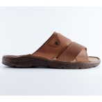 Brązowe Klapki Męskie Naturfeet - Letnie Skórzane Obuwie z Antypoślizgową Podeszwą KMO2BR - zdjecie 3