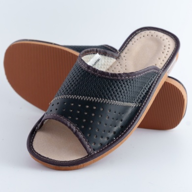 Klapki męskie z perforacją Naturfeet PMO1BL czarne