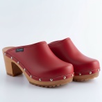 Drewniaki damskie na obcasie Naturfeet DH2RE czerwone - zdjecie 3