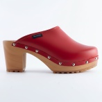 Drewniaki damskie na obcasie Naturfeet DH2RE czerwone - zdjecie 4